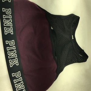 Pink sports bra